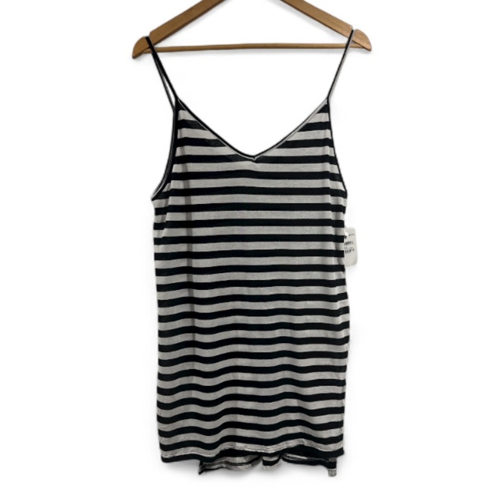 Stem cover up tunic striped gray black NeW medium stretch soft cotton model